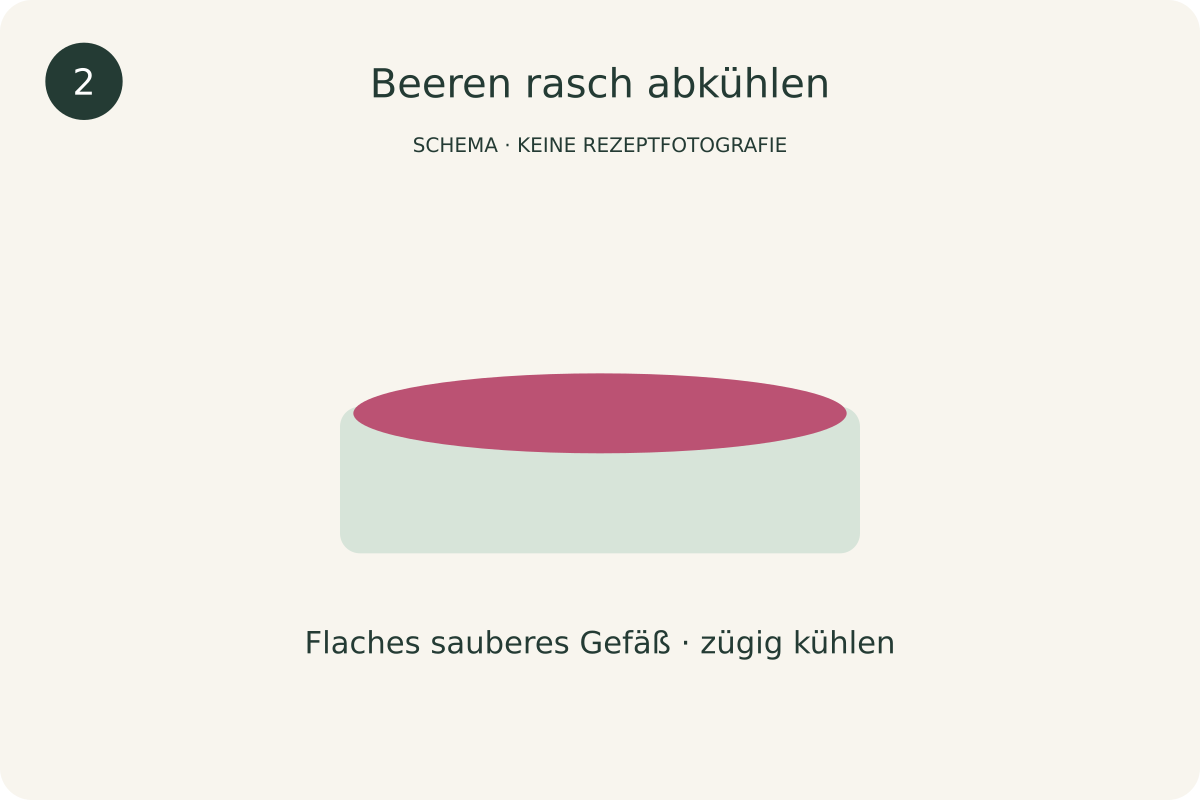 Schematische Darstellung: Beeren rasch abkühlen