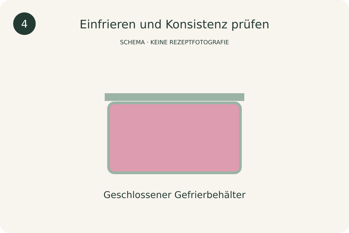 Schematische Darstellung: Einfrieren und Konsistenz prüfen