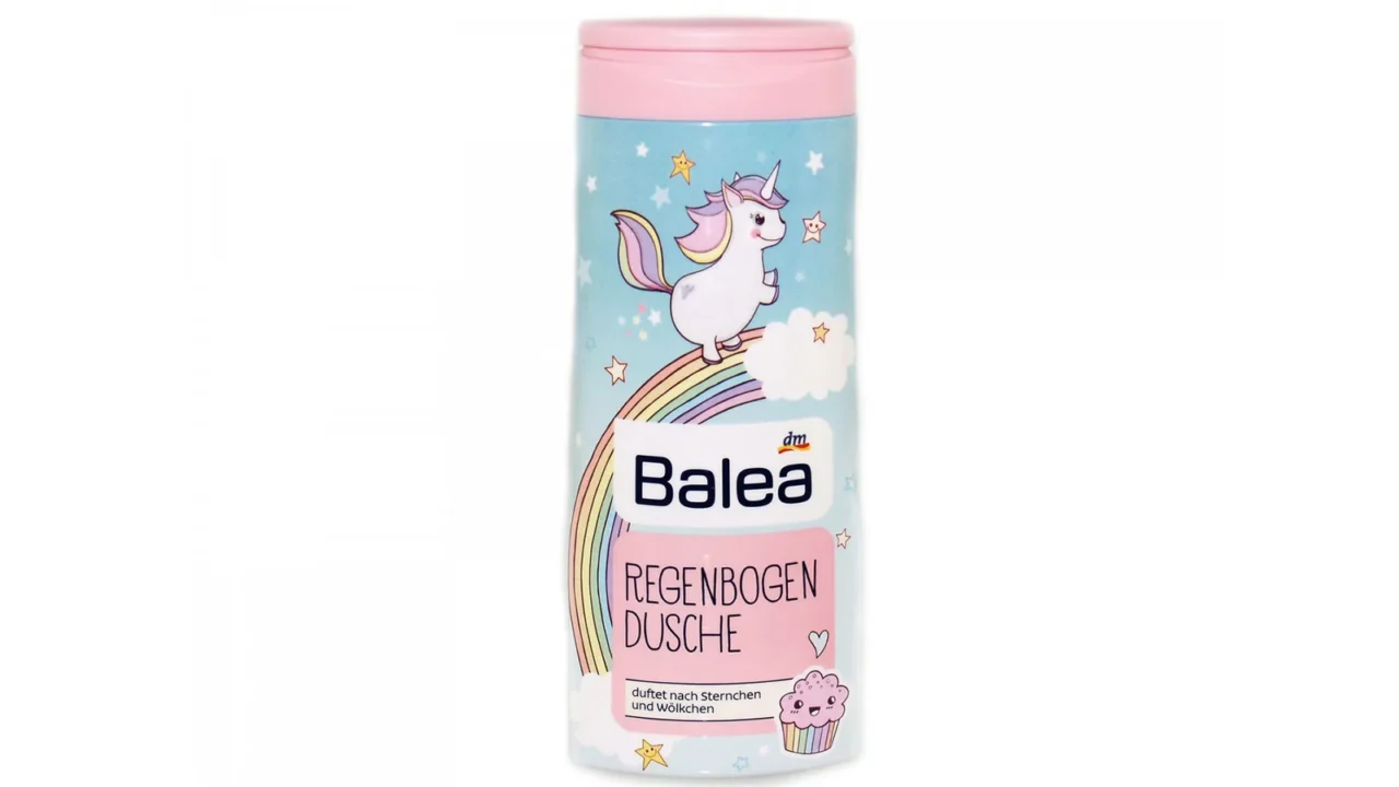 Balea Regenbogendusche mit Einhornmotiv
