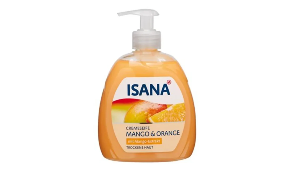 ISANA Mango-und-Orange-Cremeseife mit Pumpspender