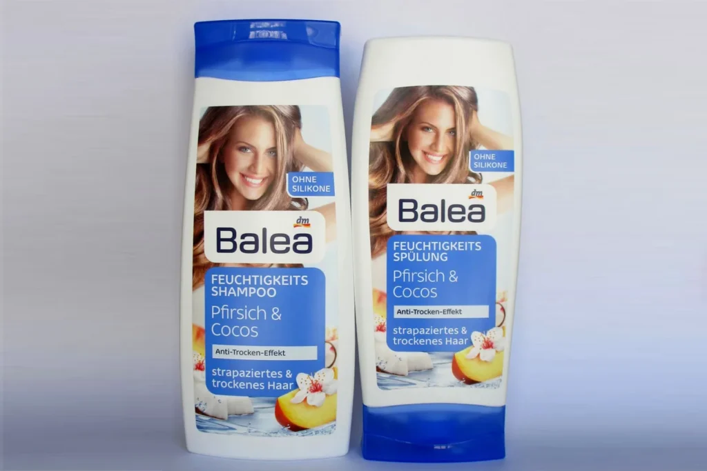 Balea Pfirsich-und-Cocos-Shampoo und Spülung