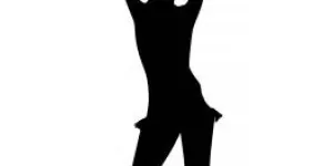 Grafische Silhouette einer Person in Bewegung