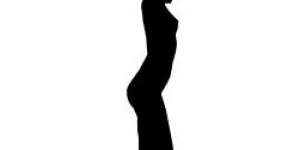 Grafische Silhouette einer stehenden Person