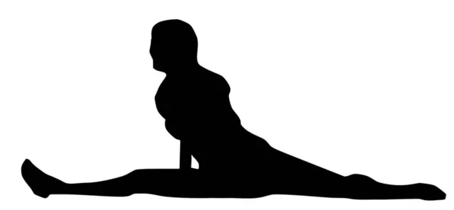 Silhouette einer Person im Spagat